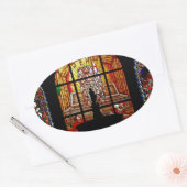 ステンドグラス・イエス 楕円形シール (封筒)