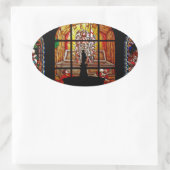 ステンドグラス・イエス 楕円形シール (バッグ)