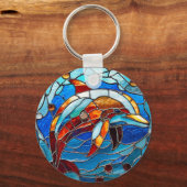 ステンドグラス・イルカ キーホルダー (裏面)