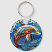 ステンドグラス・イルカ キーホルダー (裏面)
