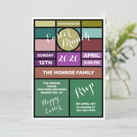 ステンドグラス、イースターブランチ 案内状 (スタンド正面)