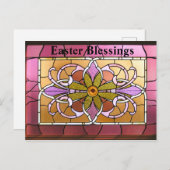 ステンドグラス。イースター恵み。 シーズンポストカード (正面/裏面)
