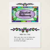 ステンドグラス・エンクロージャー / 名刺 by SRF (正面&裏面)