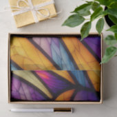 ステンドグラス オレンジ パープル デコパージュペーパー 薄葉紙 (ギフト)