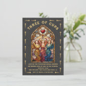 ステンドグラス　カップの３　ブライダルシャワー　タロット 招待状 (スタンド正面)