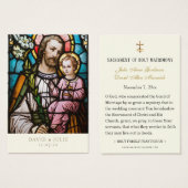 ステンドグラス・カトリック聖ジョセフ結婚祈りの言葉 (正面&裏面)