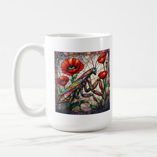 ステンドグラス カマキリ 曼珠沙華 コーヒーマグカップ (左)