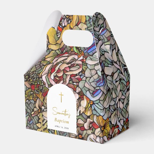 ステンドグラス《キリスト教》洗礼式や命名式バプテスマ フェイバーボックス (正面サイド)