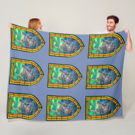 ステンドグラス・クラーケン フリースブランケット