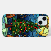 ステンドグラス クリスマスツリー ホリデーナイトシーン Case-Mate iPhoneケース (裏面 (横))