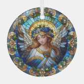 ステンドグラス クリスマス エンジェル ガラスオーナメント (正面)