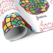 ステンドグラス クリスマス オーダーメイド 名前入り ラッピングペーパー (ロールコーナー)