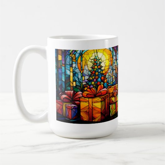 ステンドグラス クリスマス コーヒーマグカップ (左)