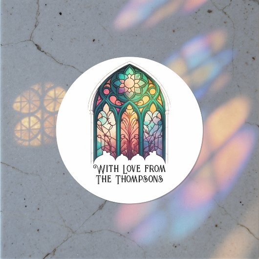 ステンドグラス クリスマス ホリデー オーダーメイド ラウンドシール