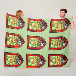 ステンドグラス・ケツァルコアトル フリースブランケット