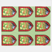 ステンドグラス・ケツァルコアトル フリースブランケット (正面(横))