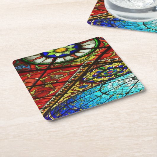 ステンドグラス スクエアペーパーコースター (アングル)