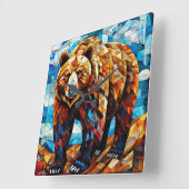 ステンドグラス スクエア壁時計 (傾斜)