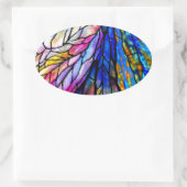 ステンドグラス、ティファニー – スタイル, 楕円形シール (バッグ)