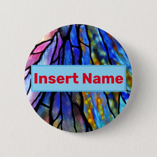 ステンドグラス、ティファニー – スタイル, 缶バッジ (正面)