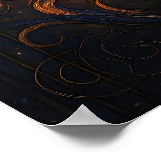 ステンドグラス・ドラゴンのファンタジー作品 ポスター (角)