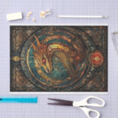 ステンドグラス・ドラゴン 薄葉紙 (クラフト)