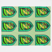 ステンドグラス・バシリスク フリースブランケット (正面(横))