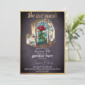 ステンドグラス　ビューティー＆ビースト　ゴシック城 招待状 (スタンド正面)