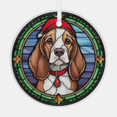 ステンドグラス ビーグル クリスマス ガラスオーナメント (裏面)