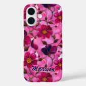 ステンドグラス ピンクの赤い花 Case-Mate iPhoneケース (裏面)