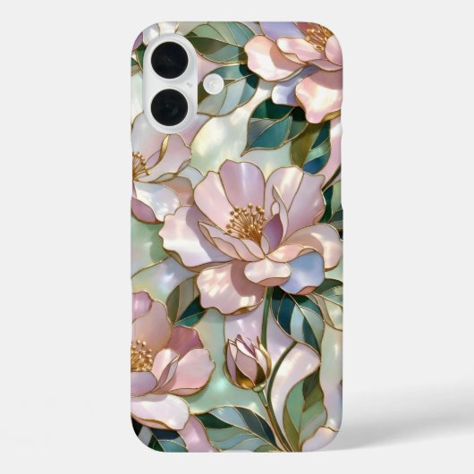 ステンドグラス フラワー iPhoneケース ピンクゴールドフラワー Case-Mate iPhoneケース (裏面)
