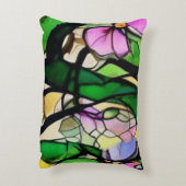 ステンドグラス。フローラモダンアート。アクセントピロ アクセントクッション (裏面(縦))