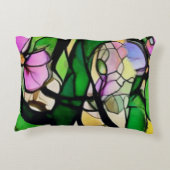 ステンドグラス。フローラモダンアート。アクセントピロ アクセントクッション (裏面)