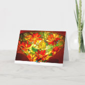 ステンドグラス·ポインセチア花ヴィンテージフローラ カード (裏面)