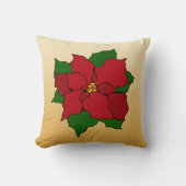 ステンドグラス・ポインセチア クッション (正面)