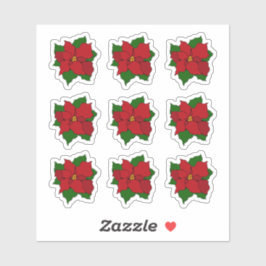 ステンドグラス・ポインセチア シール