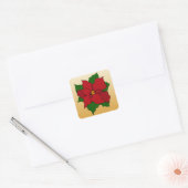 ステンドグラス・ポインセチア スクエアシール (封筒)