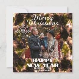 ステンドグラス ミスティ フォト 緑 茶色 シーズンカード