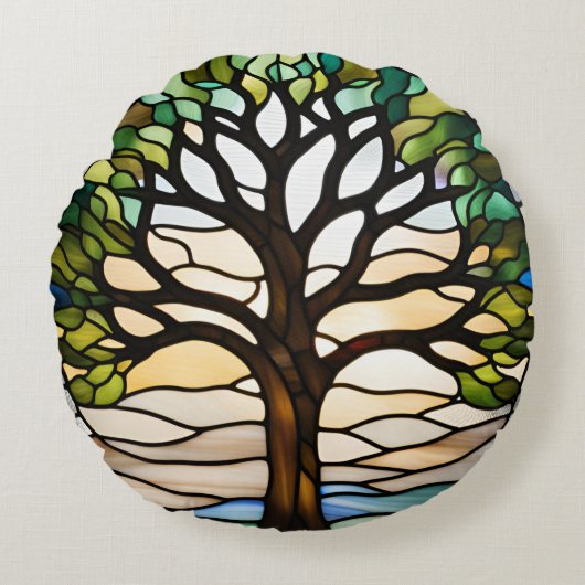ステンドグラス ラウンドクッション (正面)