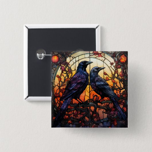 ステンドグラス・ラヴェンス 缶バッジ (正面&裏面)