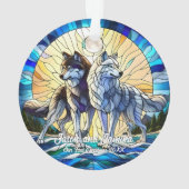 ステンドグラス・ルック・ウルフ・ペア オーナメント (裏面)