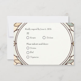 ステンドグラス レスポンス カード (食事の選択付き)