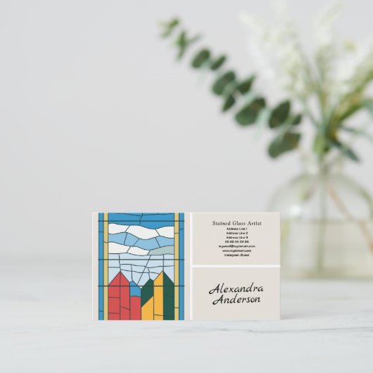 ステンドグラス 名刺 (スタンド正面)