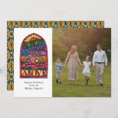 ステンドグラス |宗教的な写真ホリデーカード シーズンカード (正面/裏面)