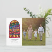 ステンドグラス |宗教的な写真ホリデーカード シーズンカード (スタンド正面)