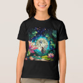 ステンドグラス 小さな妖精とトンボ トライブレンドTシャツ (正面)