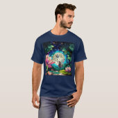 ステンドグラス 小さな妖精とトンボ Tシャツ (正面フル)