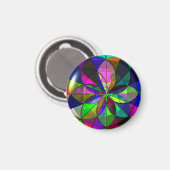 ステンドグラス(幾何学的デザイン)磁石 マグネット (正面/裏面)