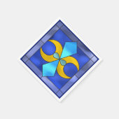 ステンドグラス 幾何学 月 紙ナプキン スタンダードカクテルナプキン (角)