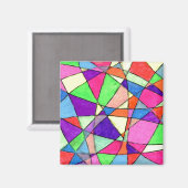 「ステンドグラス」抽象芸術アート磁石 マグネット (正面/裏面)